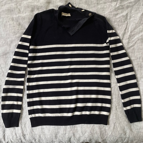 Sezane Jacob Jumper Navy Stripes size XXS - Picture 3 of 12